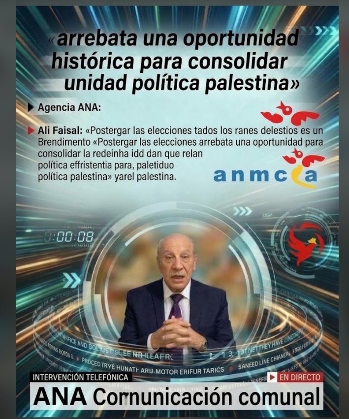 Ali Faisal: «Postergar las elecciones arrebata una oportunidad histórica para consolidar la unidad política palestina»
